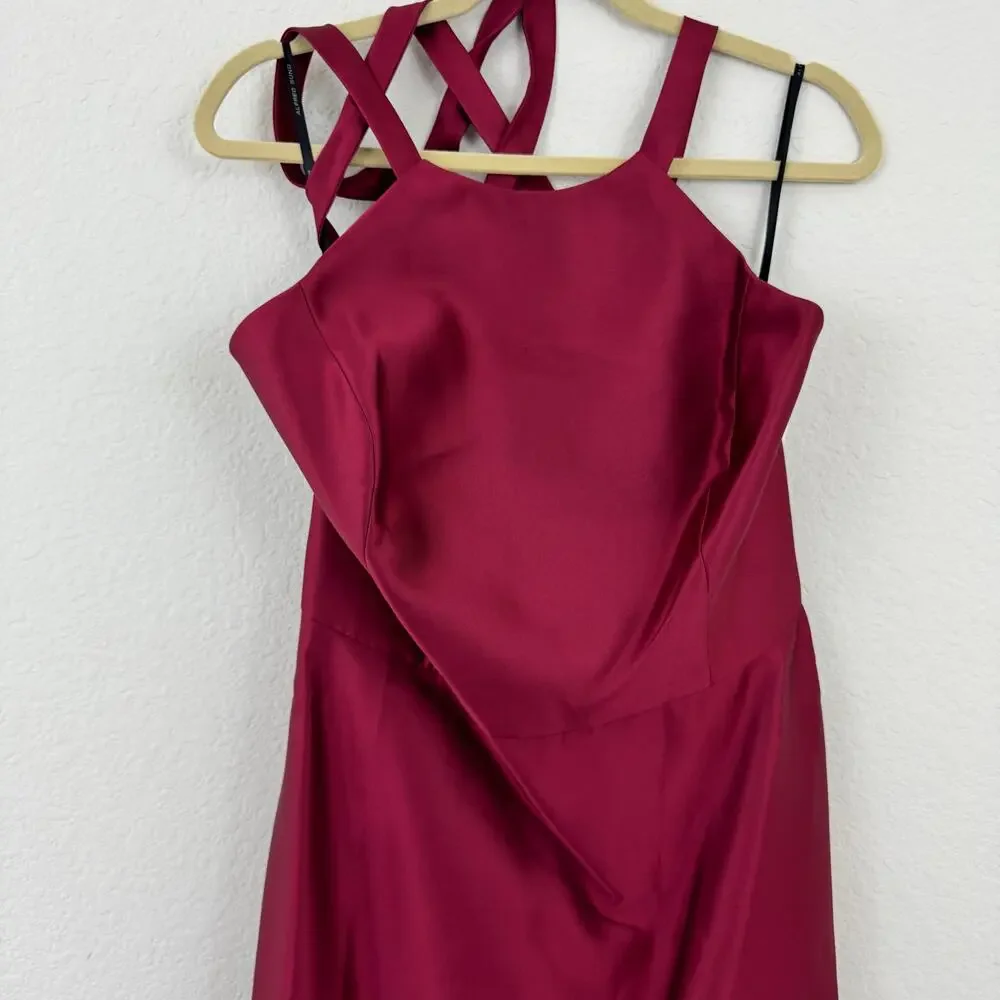 Red Dress - Alfred Sung Formal Dress, Burgundy Size 18 - Picture 7 of 14